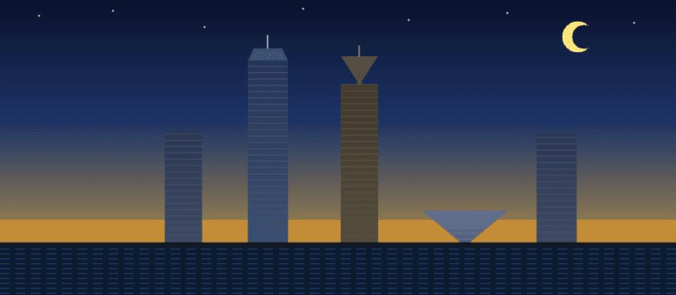 Cleveland Ohio skyline — Key Tower tallest Ohio, Terminal Tower Art Deco, Rock and Roll Hall of Fame pyramid, Lake Erie — Islamic prayer times