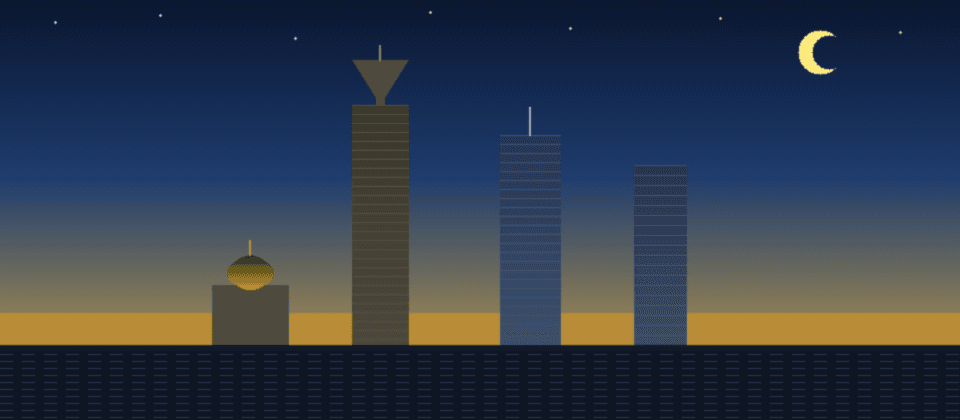 Hartford Connecticut skyline — Travelers Tower pyramid crown, Connecticut State Capitol gold dome, CityPlace Tower, Connecticut River — Islamic prayer times